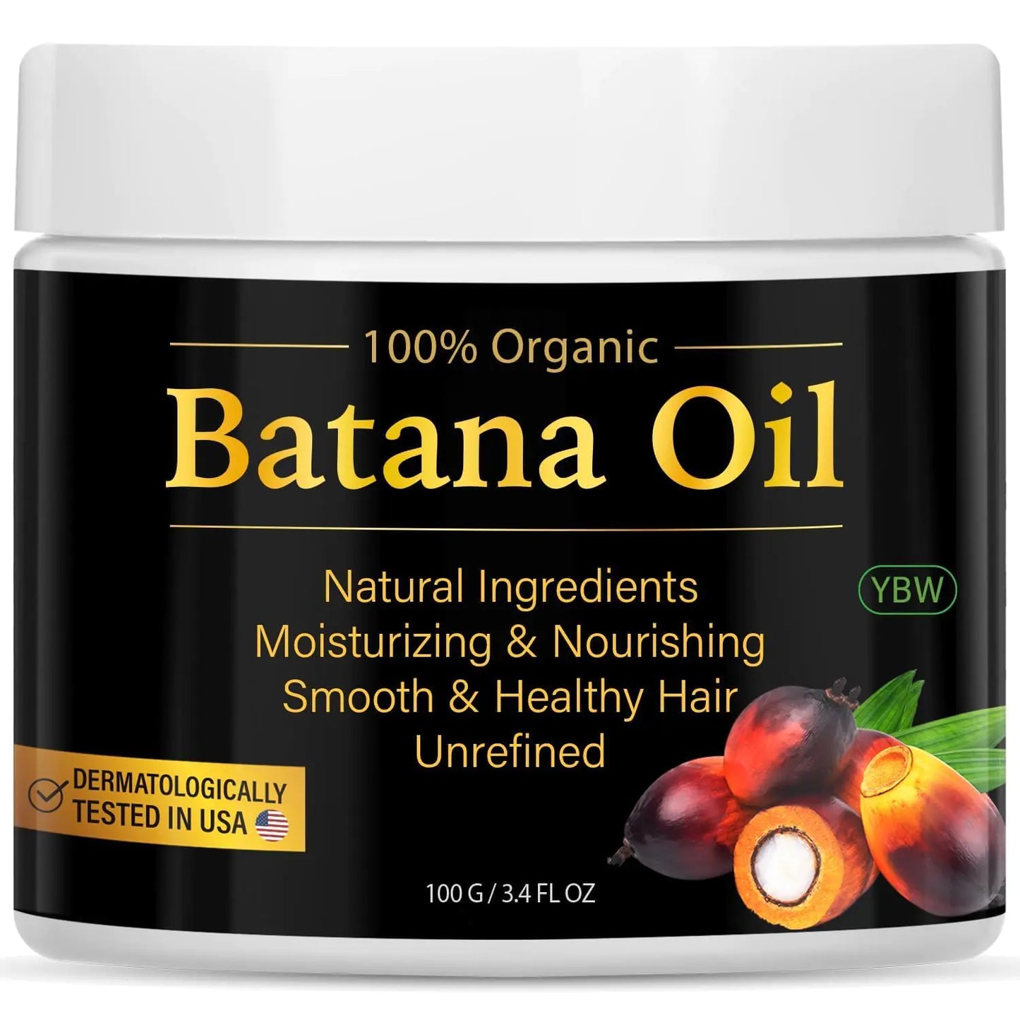 100% Natural Raw Batana Oil for Hair Growth, Dr. Sebi Hair Oil from Honduras, Prevent Hair Loss, Eliminates Split Ends for Men & Women