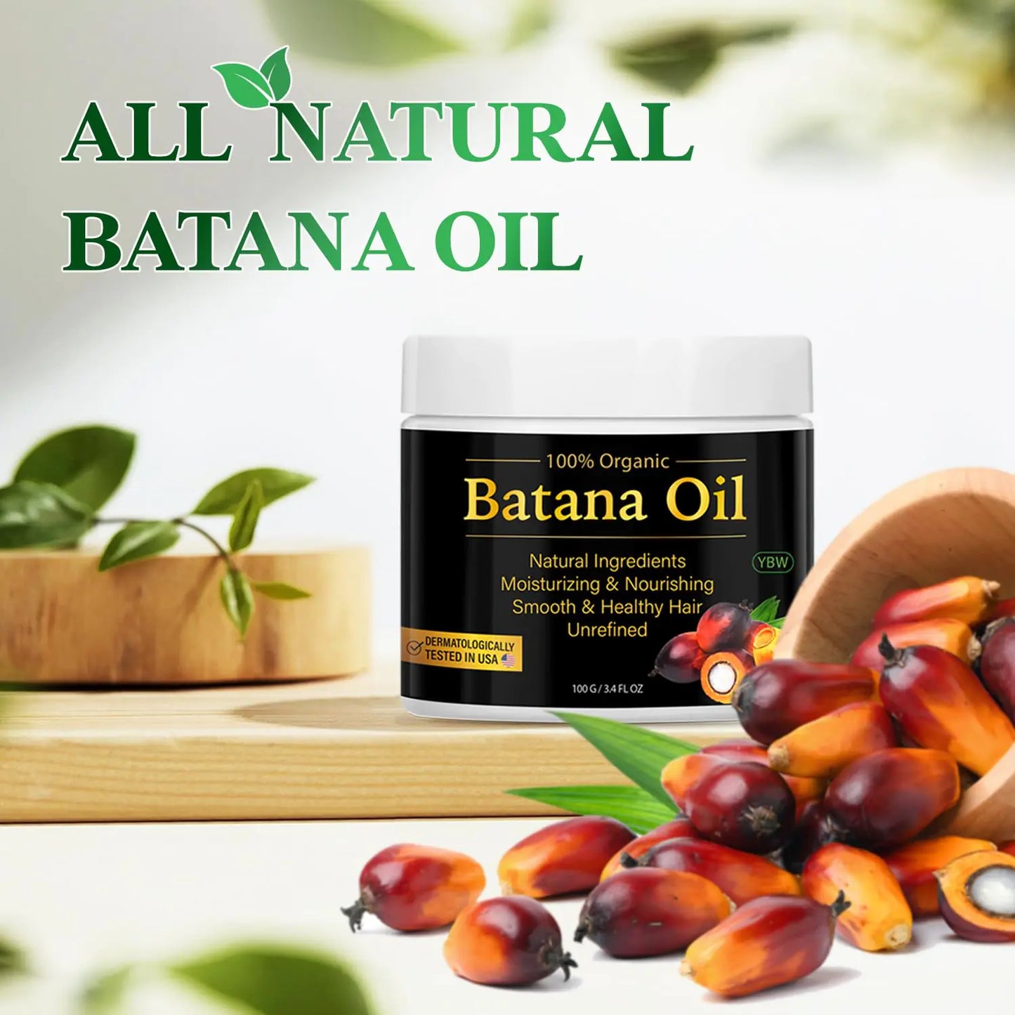 100% Natural Raw Batana Oil for Hair Growth, Dr. Sebi Hair Oil from Honduras, Prevent Hair Loss, Eliminates Split Ends for Men & Women