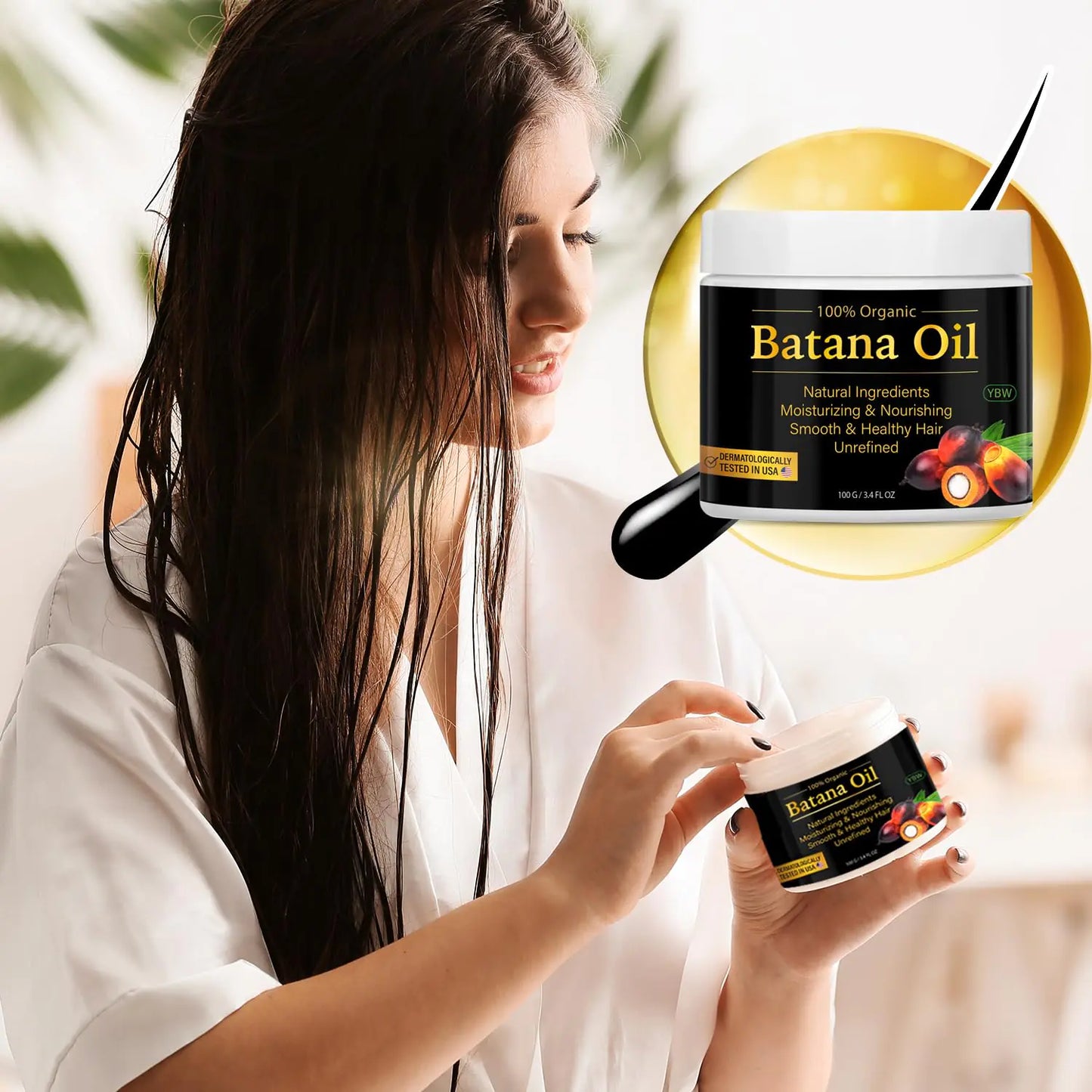 100% Natural Raw Batana Oil for Hair Growth, Dr. Sebi Hair Oil from Honduras, Prevent Hair Loss, Eliminates Split Ends for Men & Women